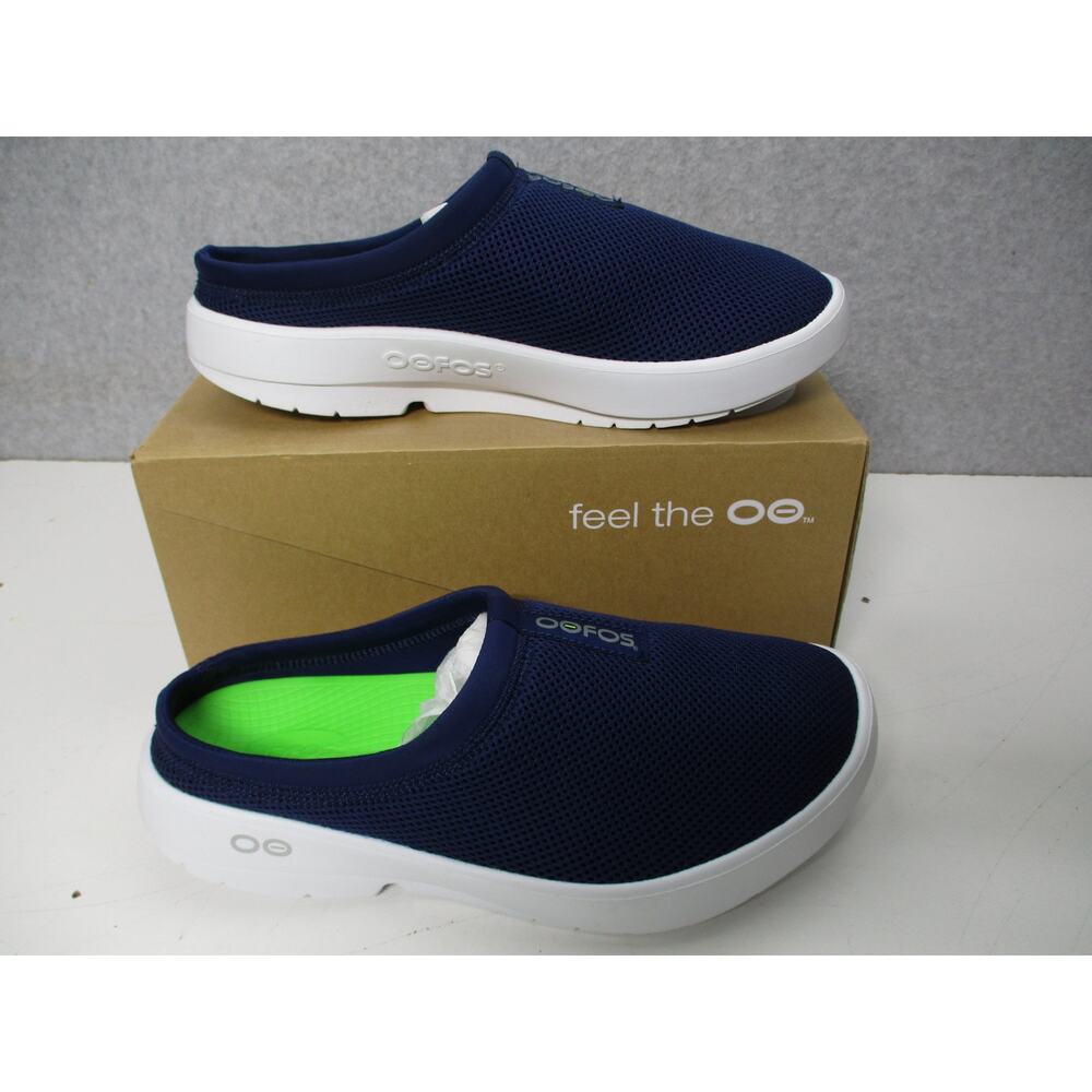 Oofos OOcoozie Sport Mule Navy Blue Slip On Comfort Shoes Mens Sz 9 - Picture 2 of 8